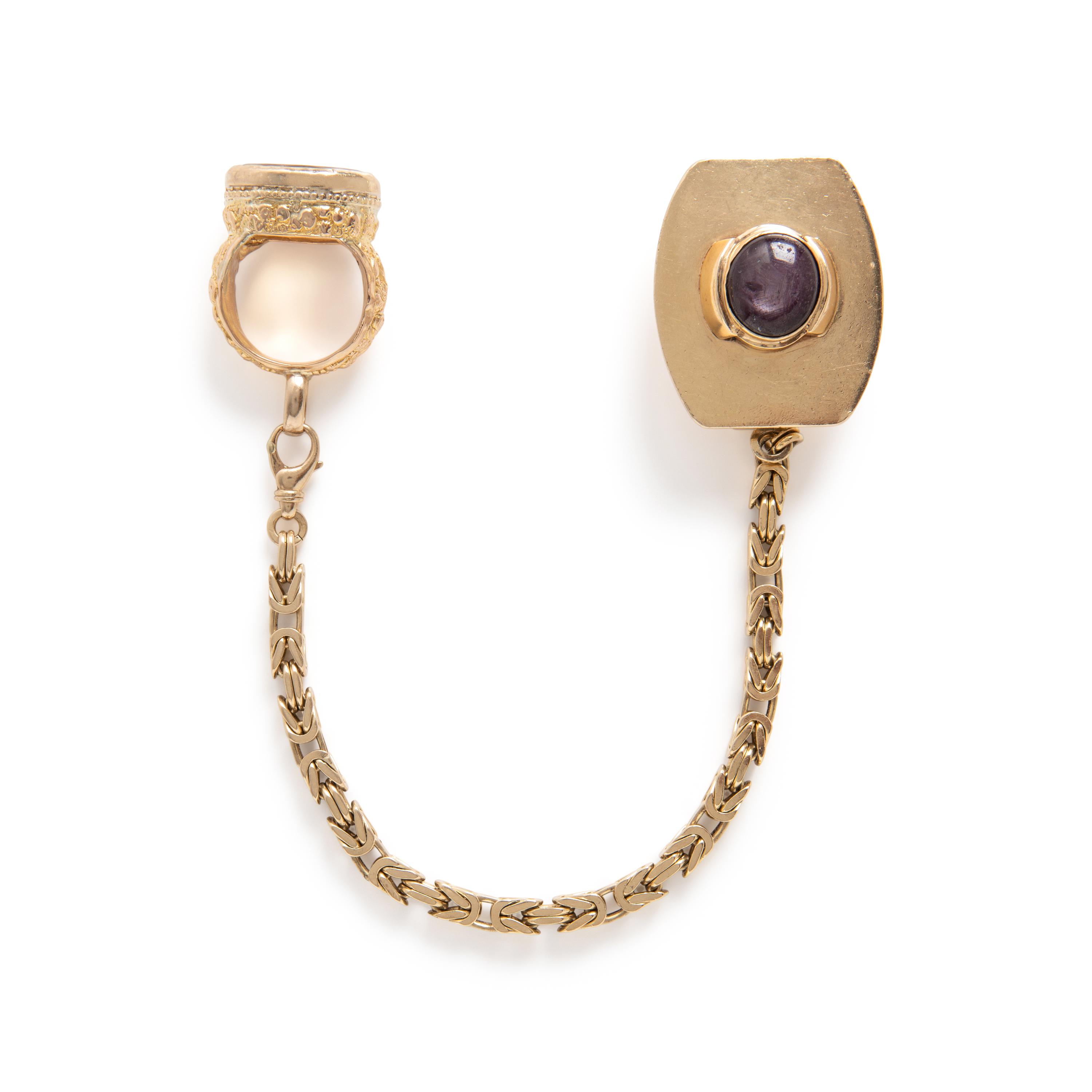 Yellow Gold and Multigem Gentleman's Accessory