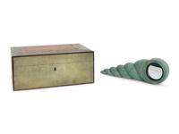 A French Shagreen and Rosewood Humidor and Shagreen Unicorn Horn