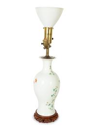 A Chinese Export Porcelain Vase Mounted as a Lamp