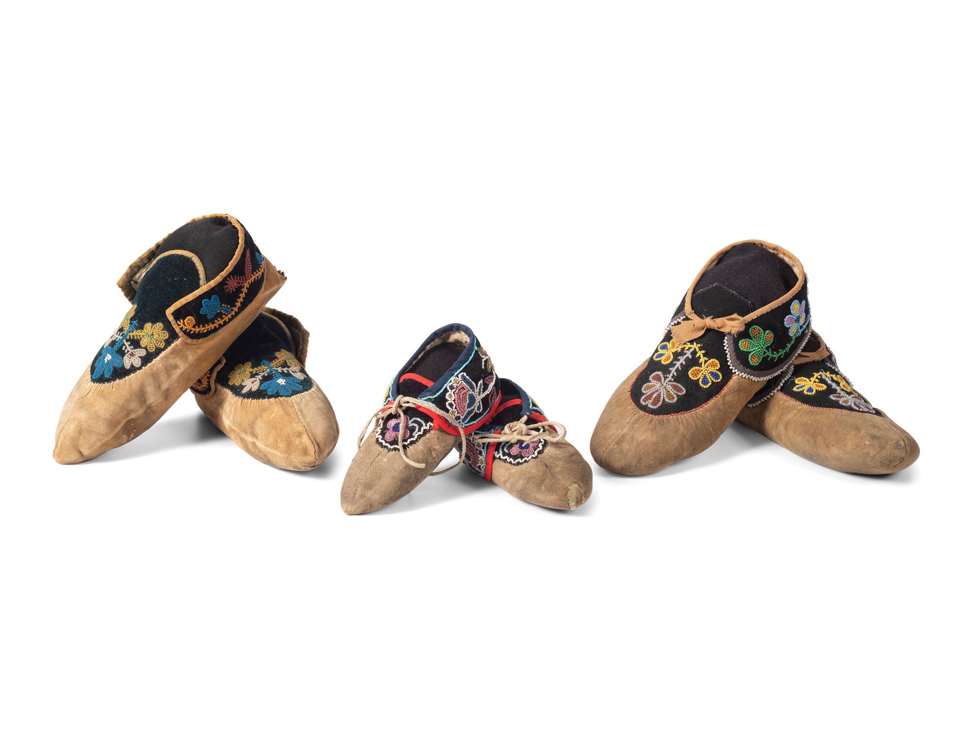 Anishinaabe Beaded Hide Moccasins