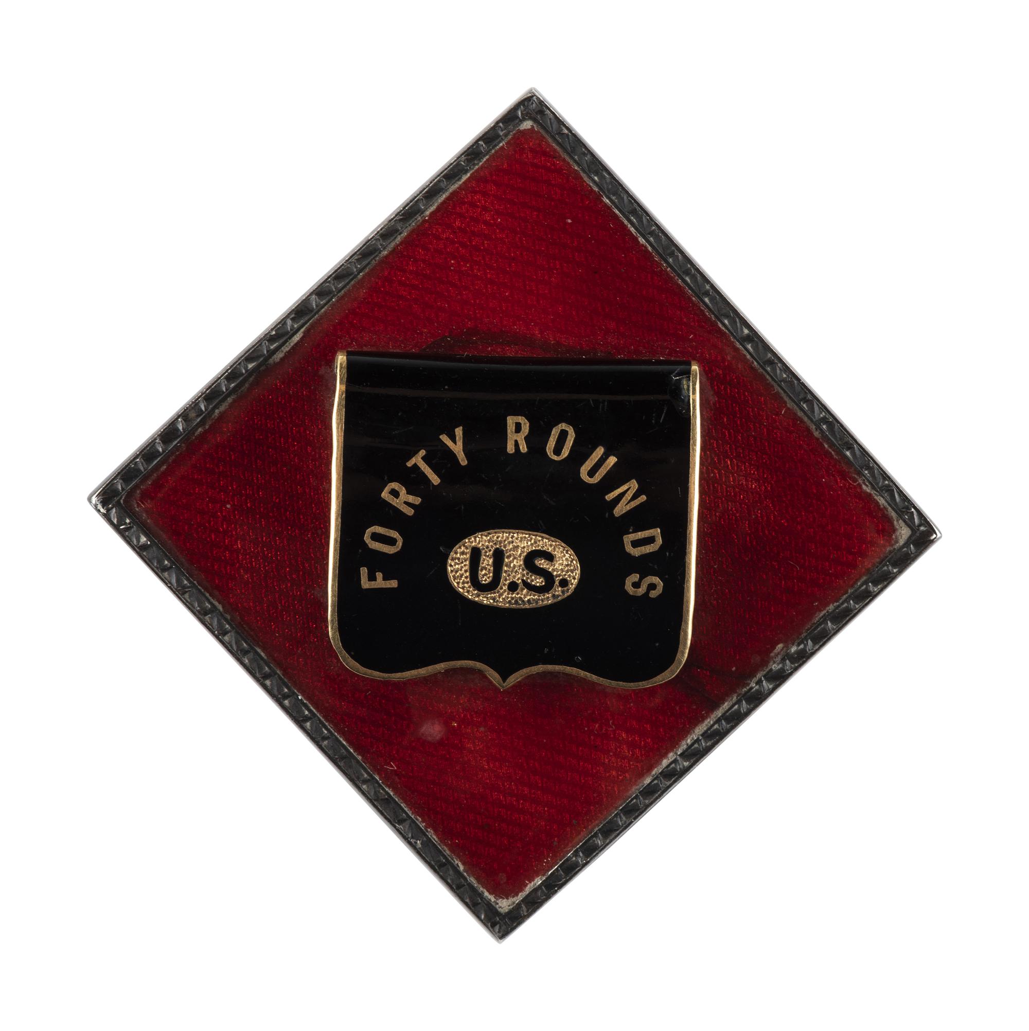[CIVIL WAR]. 1st Division, XV Corps cloisonné enameled badge.