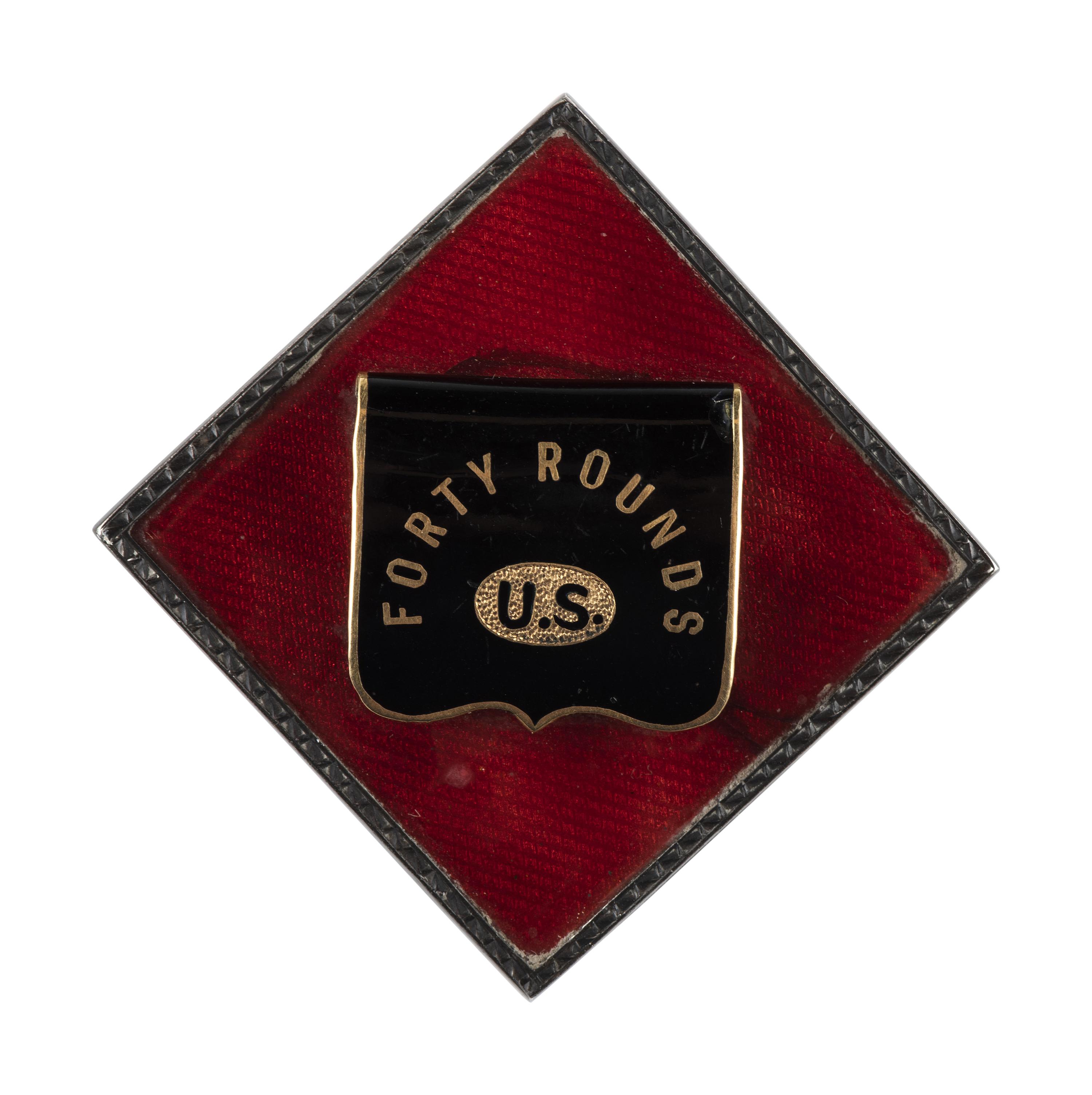 [CIVIL WAR]. 1st Division, XV Corps cloisonné enameled badge.