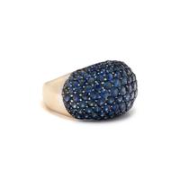 SAPPHIRE AND WHITE GOLD BOMBÉ RING