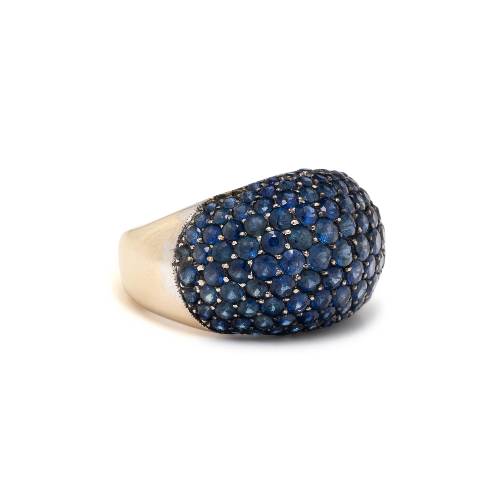 SAPPHIRE AND WHITE GOLD BOMBÉ RING