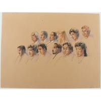 Joan Andrew, Washington Post and CNN Sketch Artist, 24 Original Sketches Documenting the Trial of John Hinckley, Jr., For his Attempted Assassination of Ronald Reagan