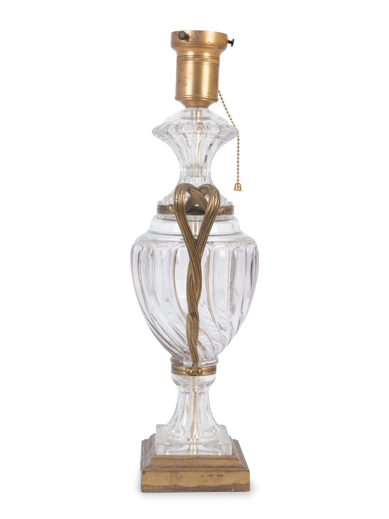 A Louis XV Style Gilt Metal Mounted Glass Urn