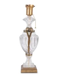 A Louis XV Style Gilt Metal Mounted Glass Urn