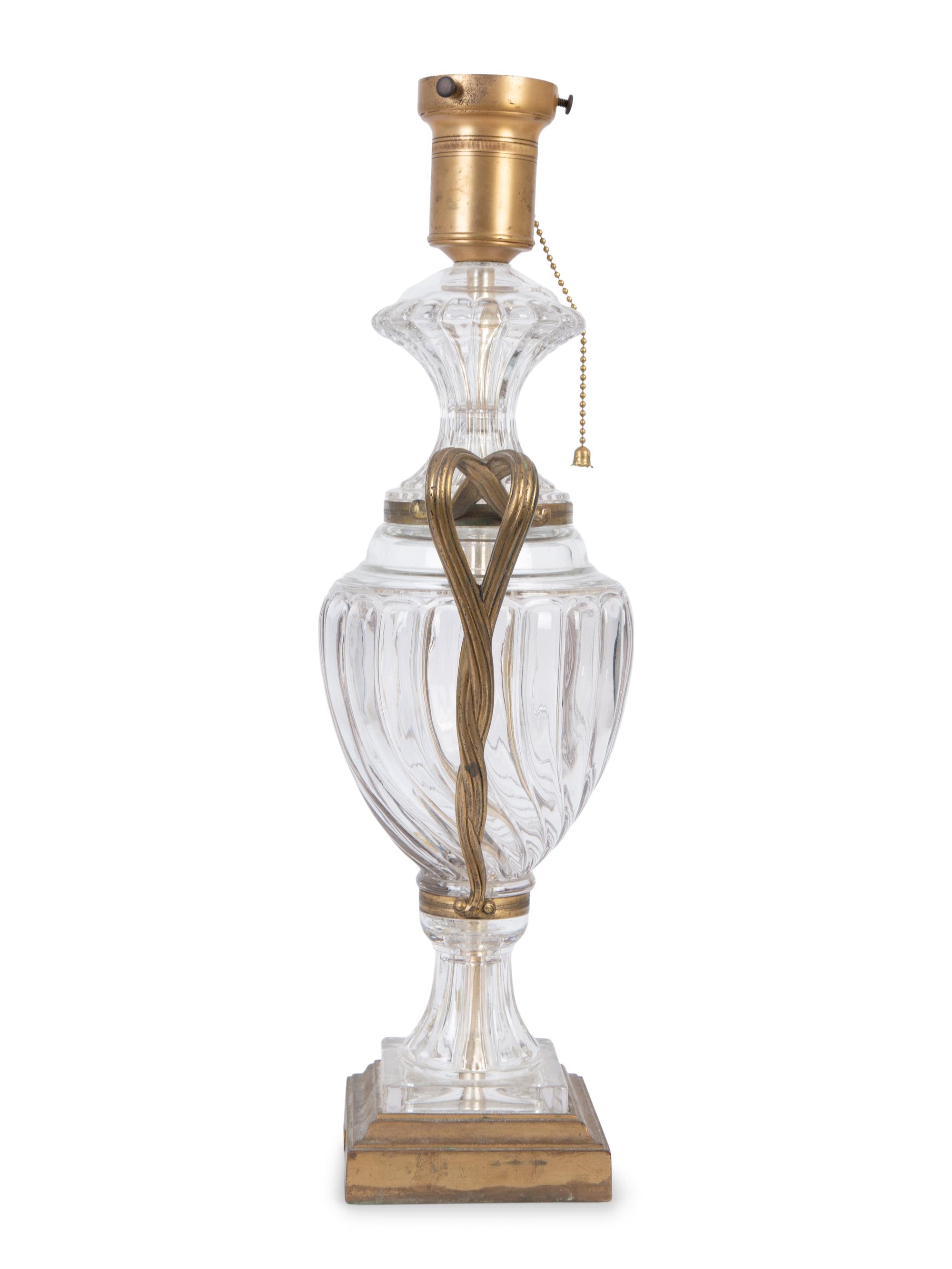 A Louis XV Style Gilt Metal Mounted Glass Urn