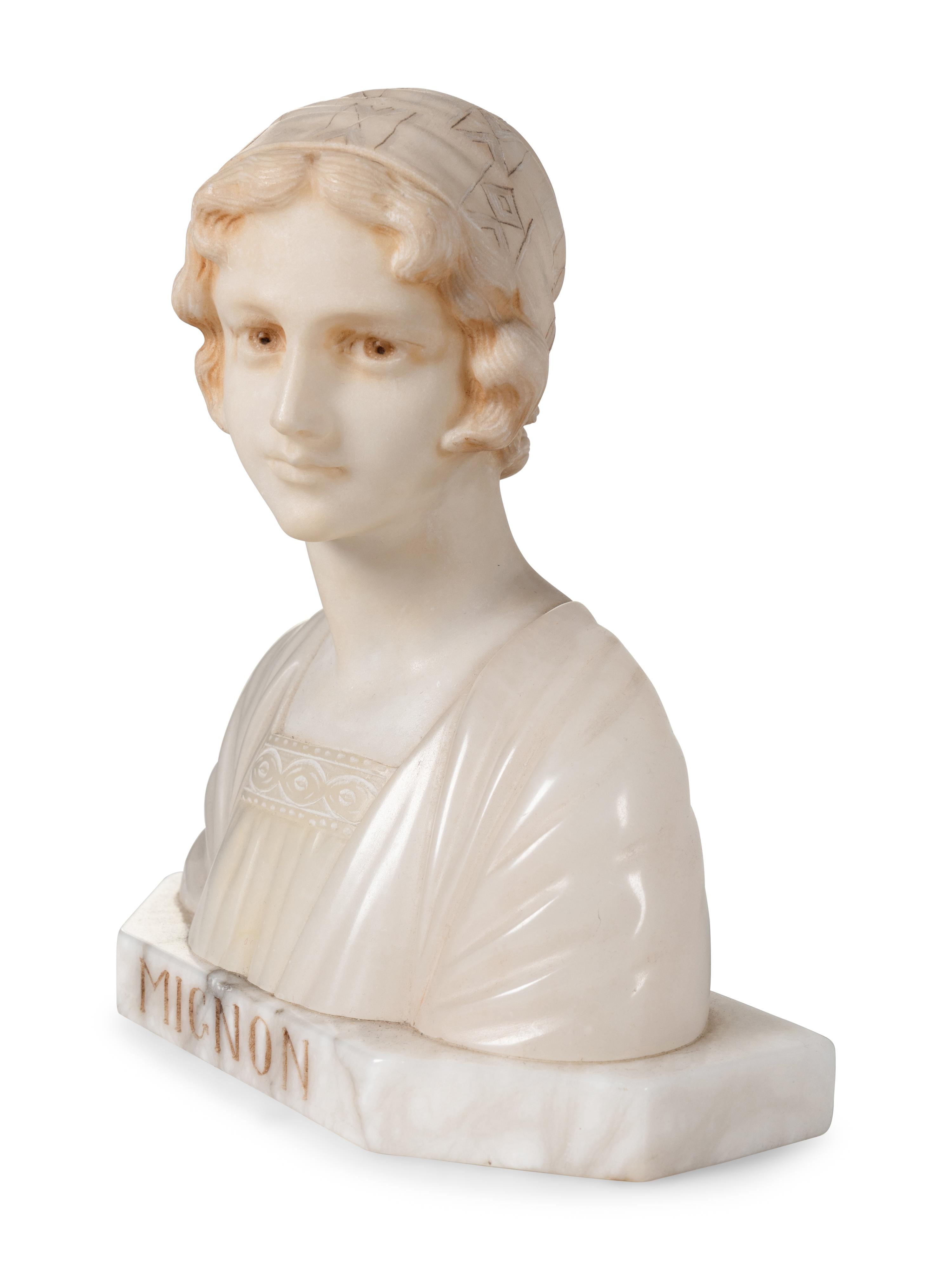 A Continental Marble Bust of Ruth and Two Other Small Busts