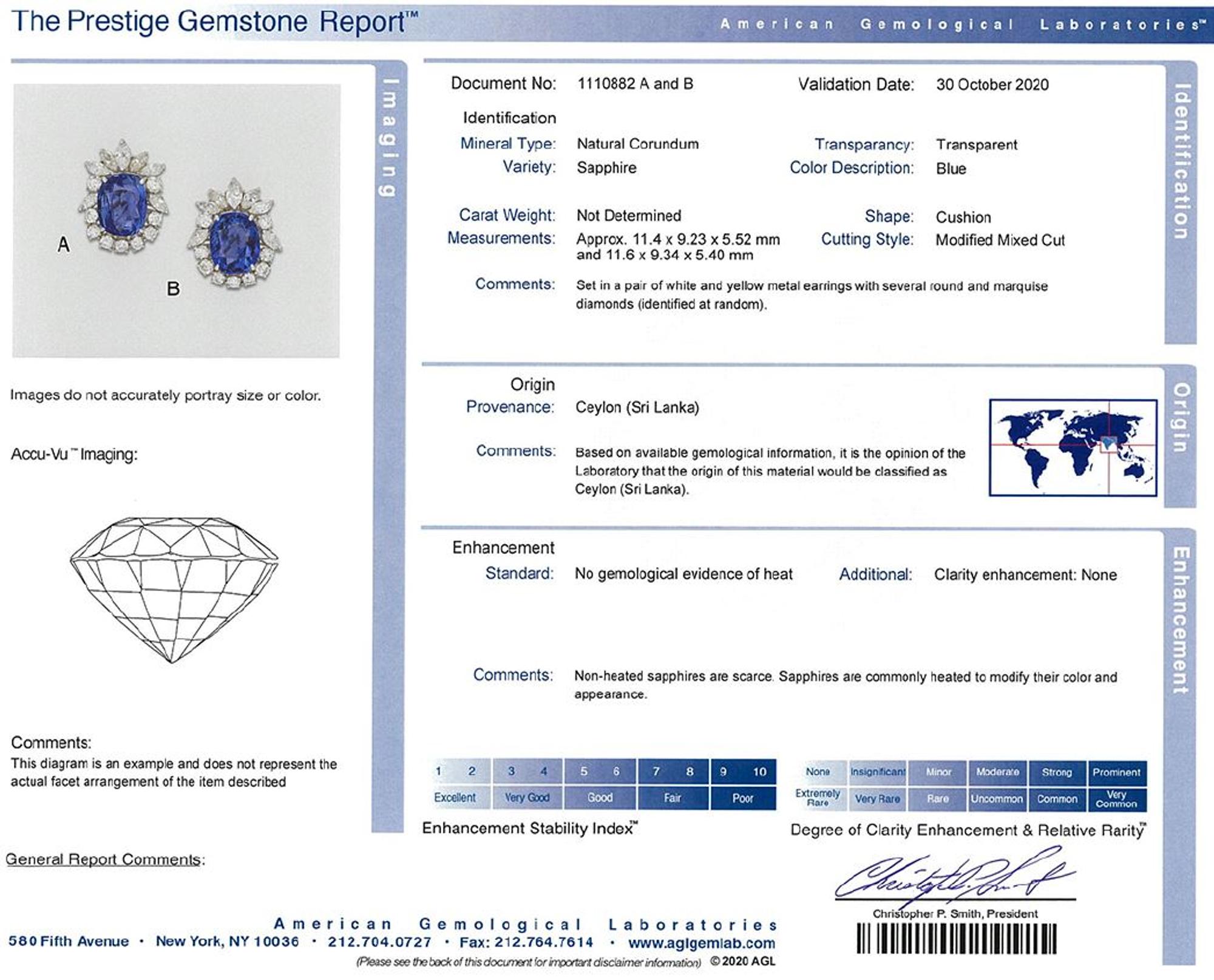 SAPPHIRE AND DIAMOND EARCLIPS