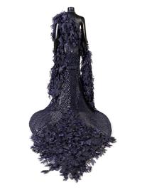 Lancetti Beaded Dress With Long Train and Wrap, 2000s