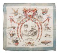[ROYALTY]. A group of handkerchiefs, ceramics, and other ephemera from Queen VICTORIA, King GEORGE V, and King EDWARD VIII comprising: