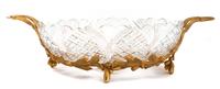 A Gilt Bronze Mounted Cut Crystal Bowl Height 5 1/2 x width 19 3/4 x depth 9 1/2 inches. — 20TH CENTURY