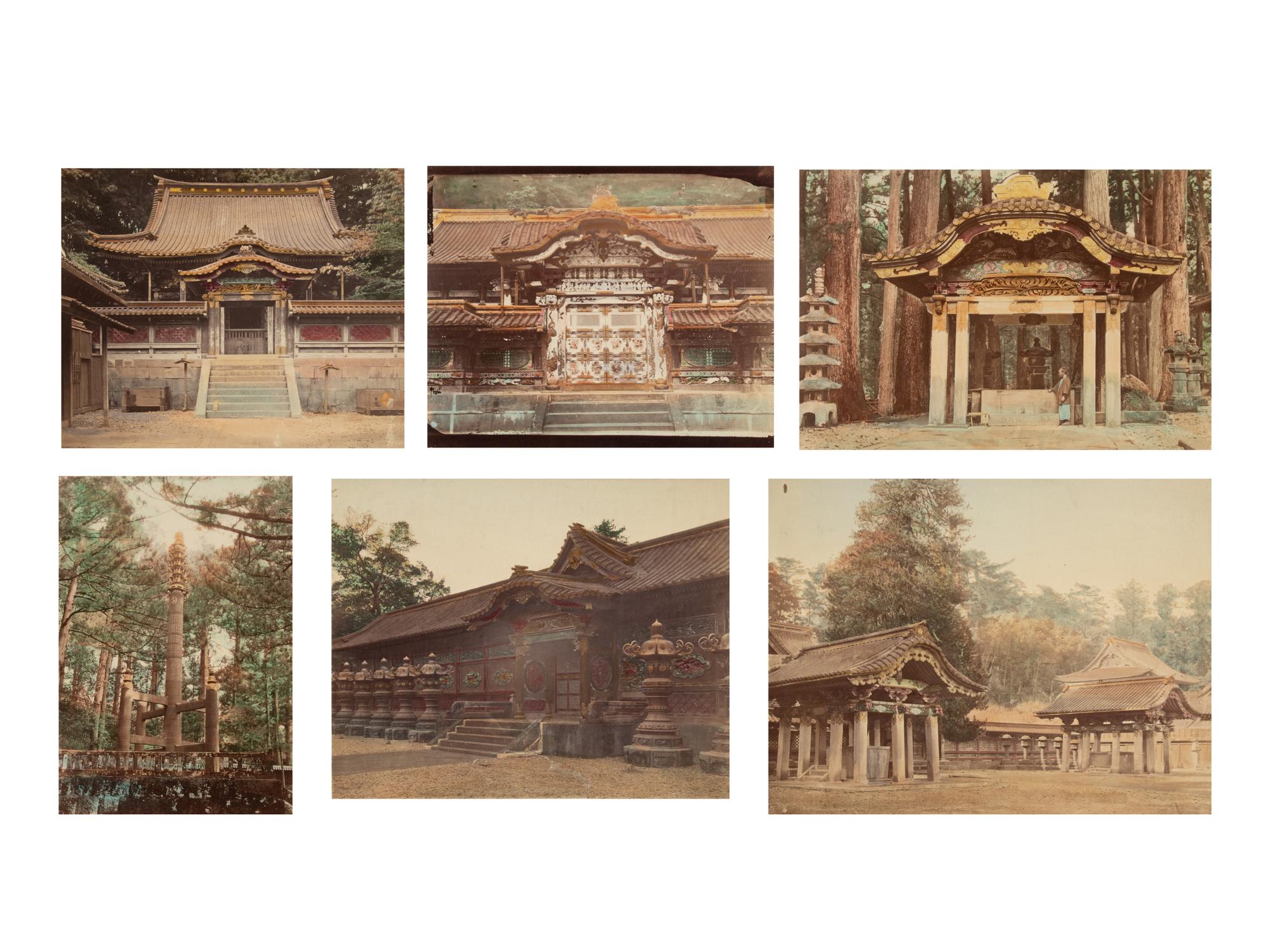 Six Japanese Hand Tinted Photographs