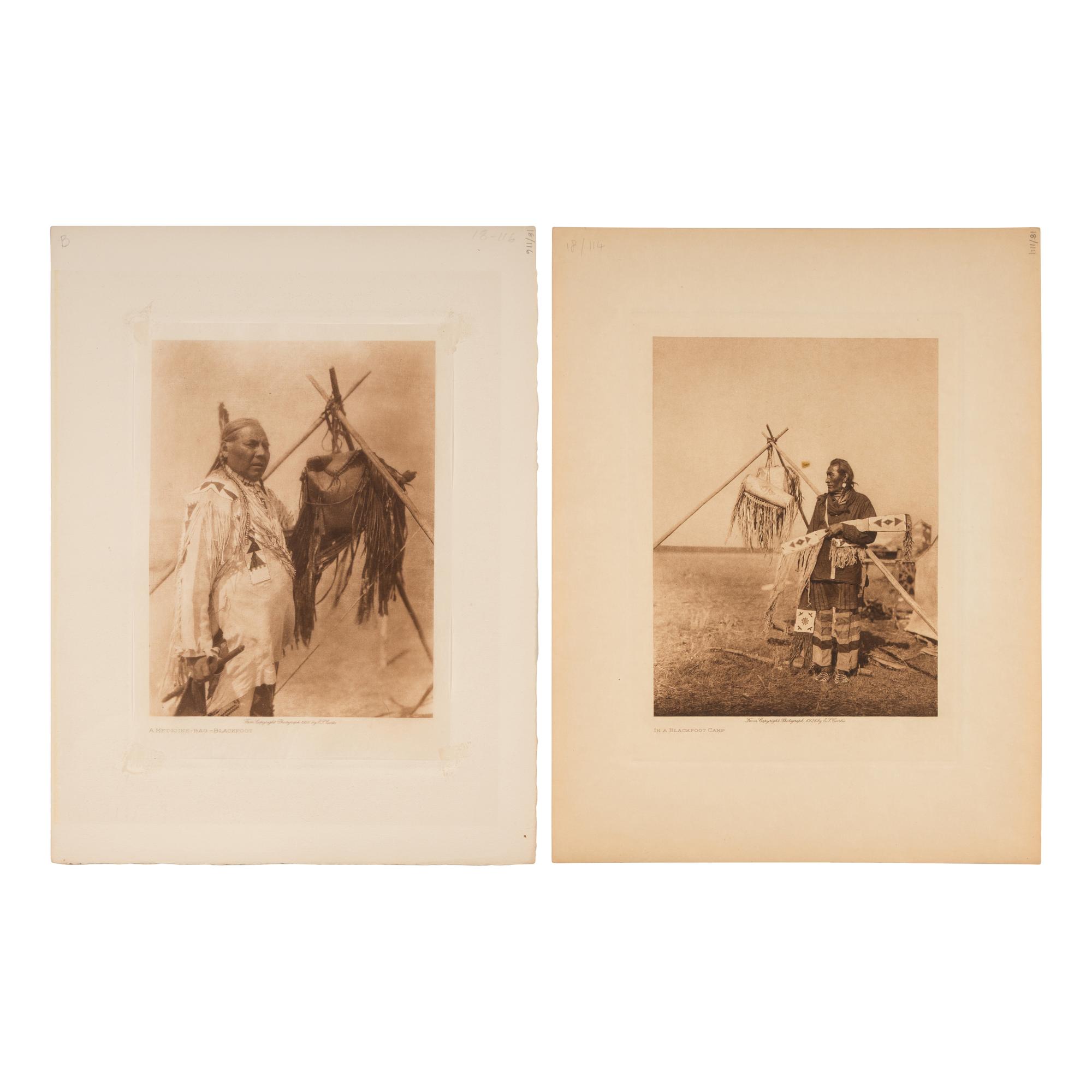 Edward Curtis (American, 1868-1952) — Photogravures of Piegan and Blackfoot Subjects Lot of 8