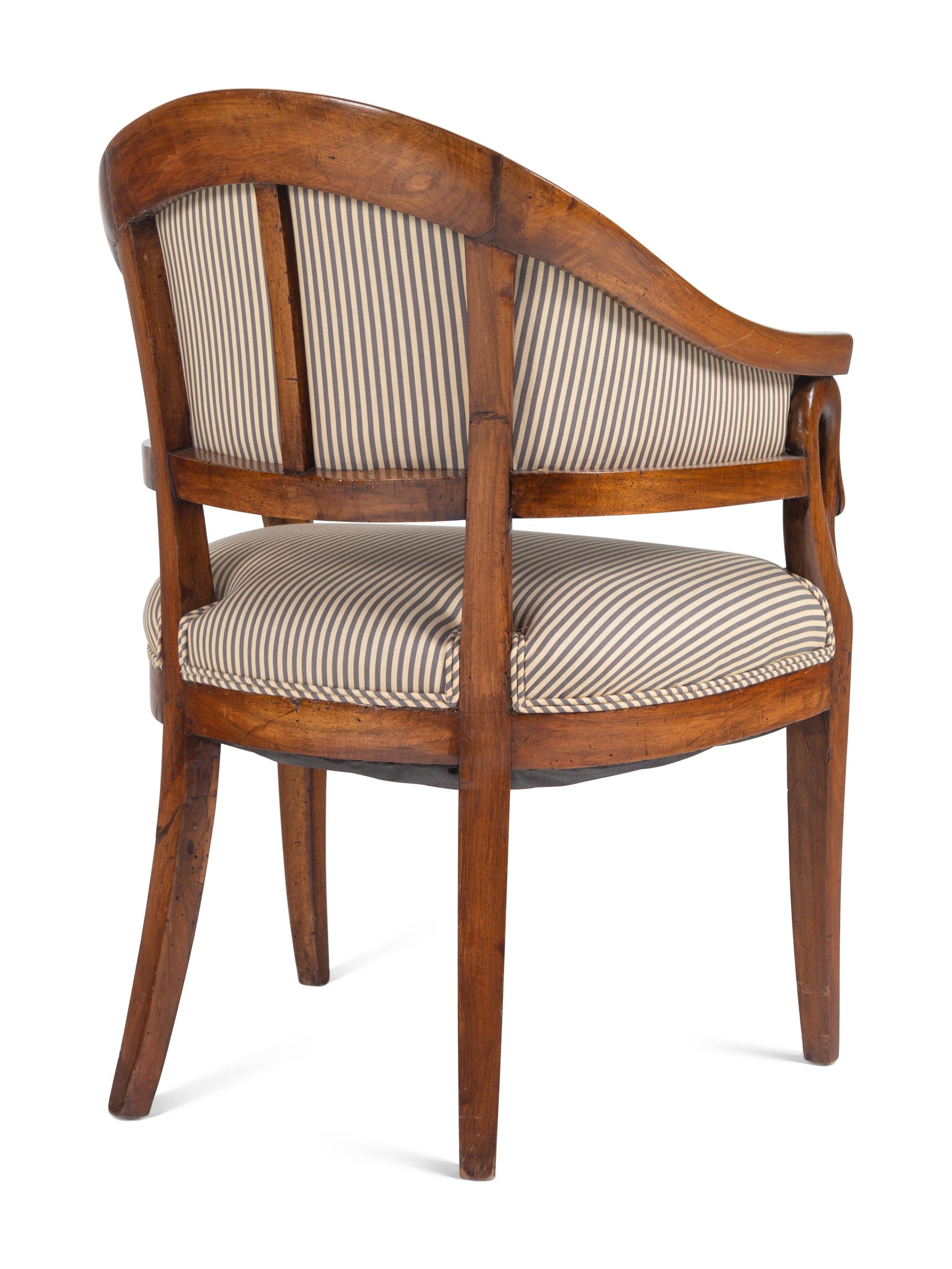 An Italian Empire Cherrywood Armchair