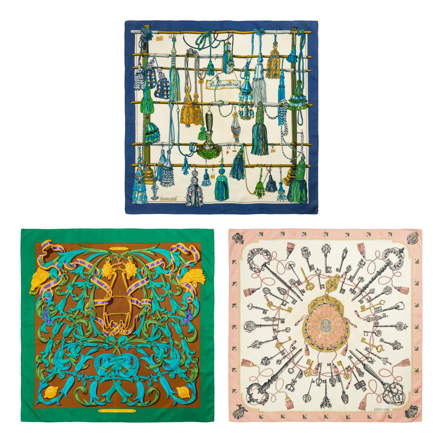 Three Hermès 90cm Scarves, 1960-70