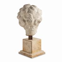 A Large Italian Marble Head of a Putto