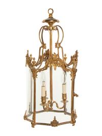 A Louis XVI Style Gilt Bronze Hall Lantern
