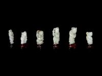 Six Chinese Carved Celadon Jade Figures of Boys