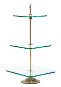 A Gilt Metal Mounted Three-Tier Stand Height 27 inches.