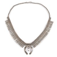 Navajo Silver Squash Blossom Necklace and Earrings