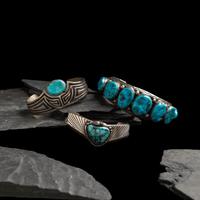 Navajo and Southwestern-style Sterling Silver and Turquoise Cuff Bracelets