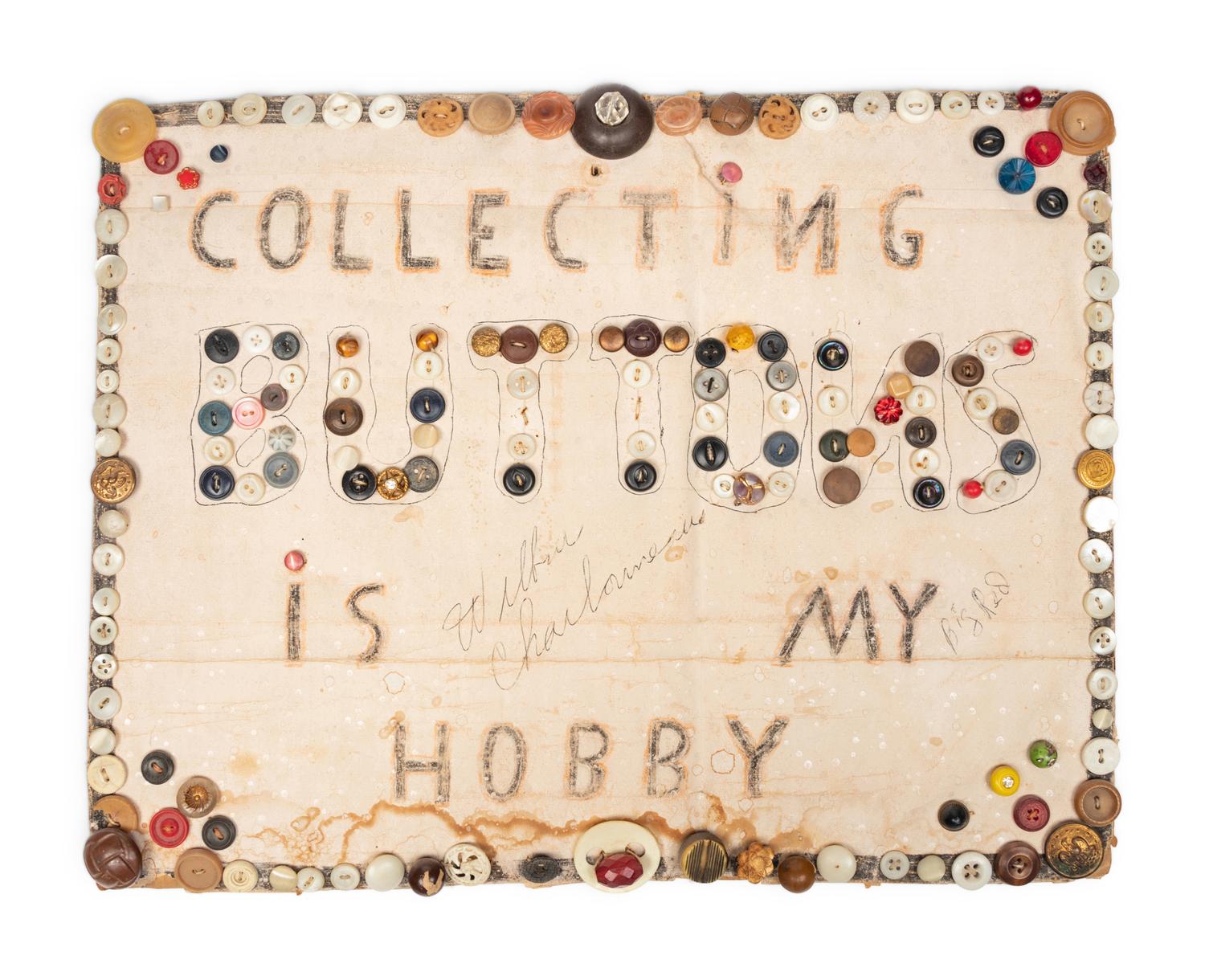 Collecting Buttons Is My Hobby, Property of Mrs. Fred Jones and Untitled (Flowers) (three works)