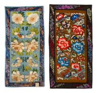 Eleven Chinese Embroidered Silk Panels Length of largest 65 1/8 x width 19 1/8 inches. — 19TH-20TH CEHTURY