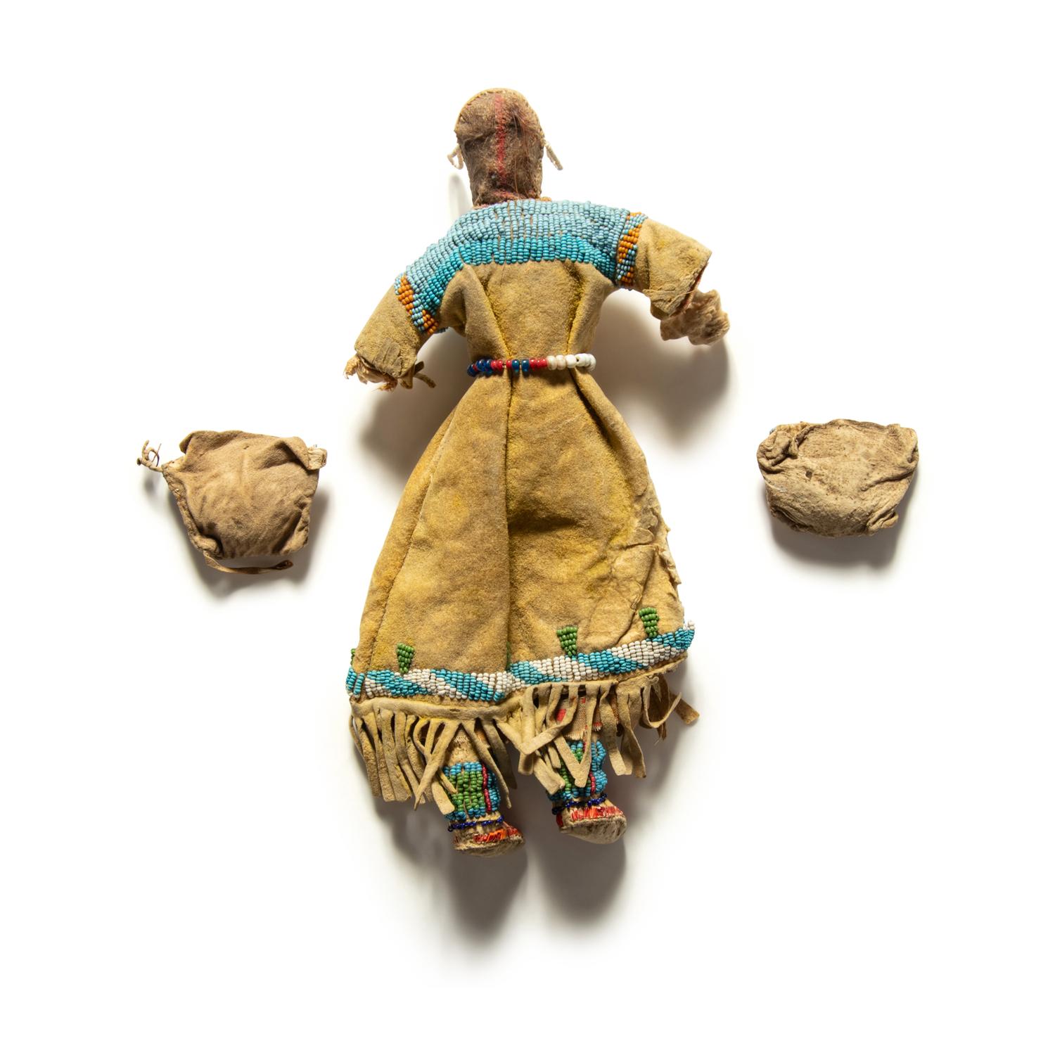 Plains Beaded Hide Doll, with Possible Bags