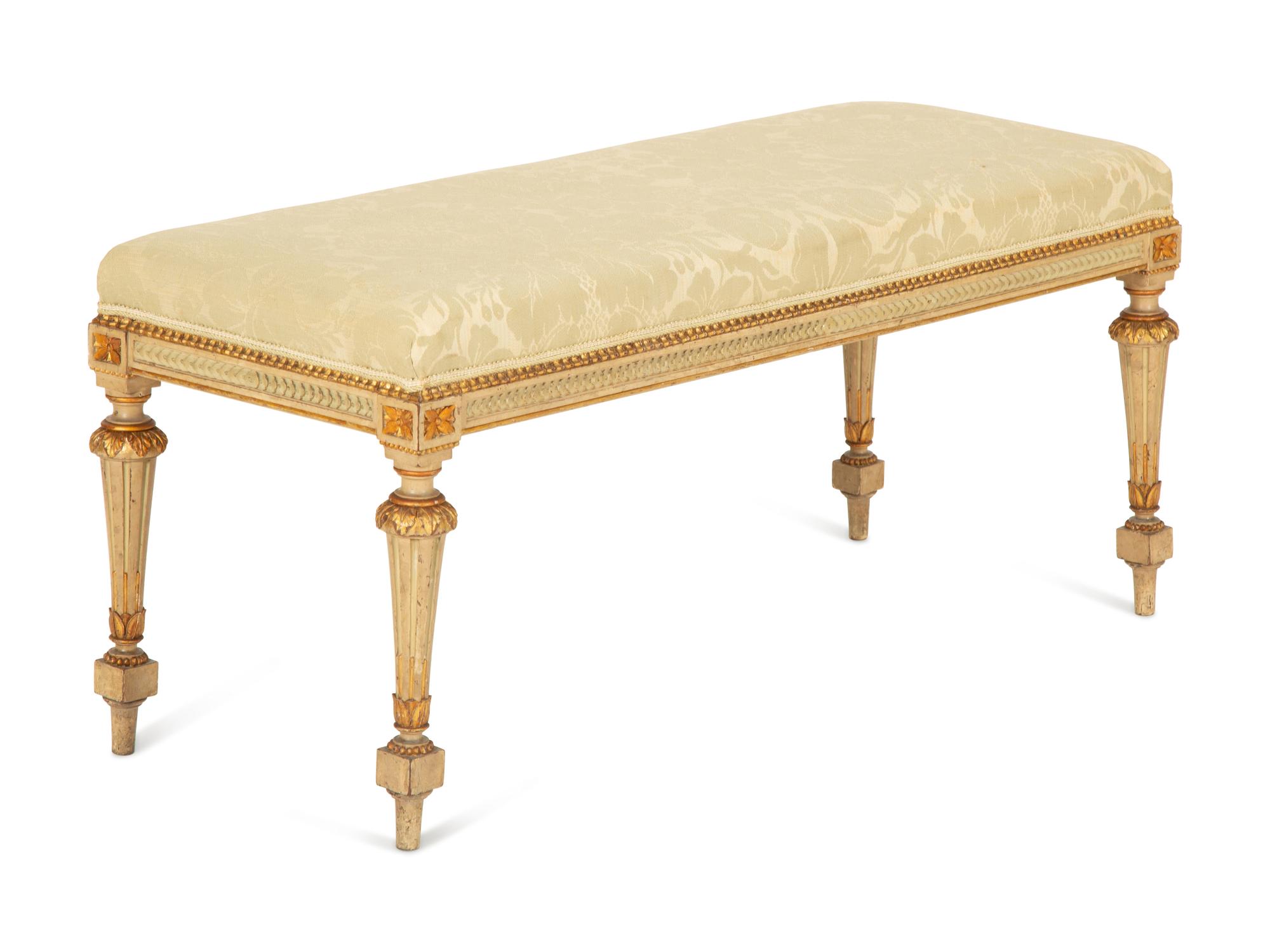A Six-Piece Louis XIV Style Painted and Parcel Gilt Parlor Suite — 19th/20th Century