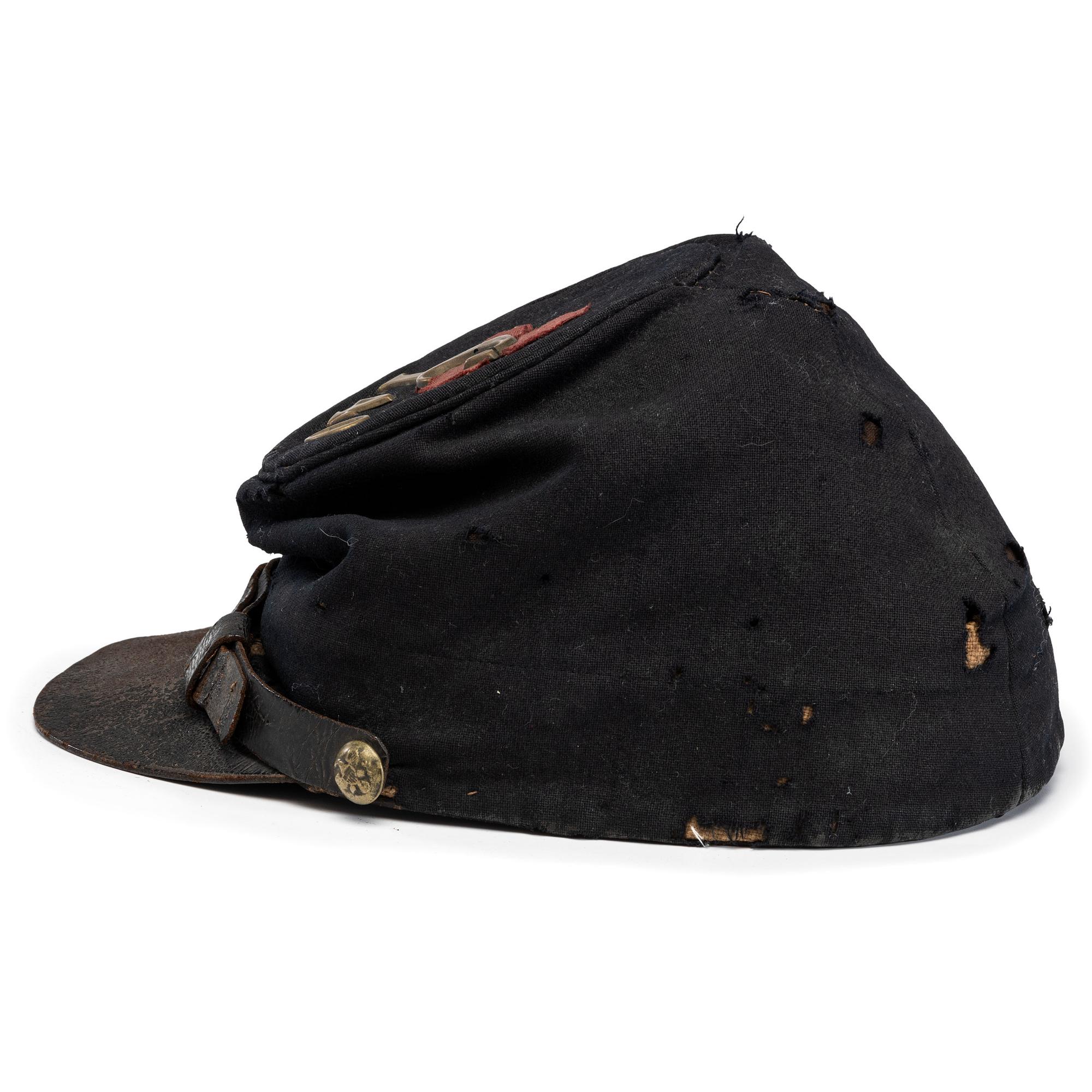 140th Pennsylvania Infantry II Corps enlisted man's forage cap identified to Philip A. Cooper, Company C.