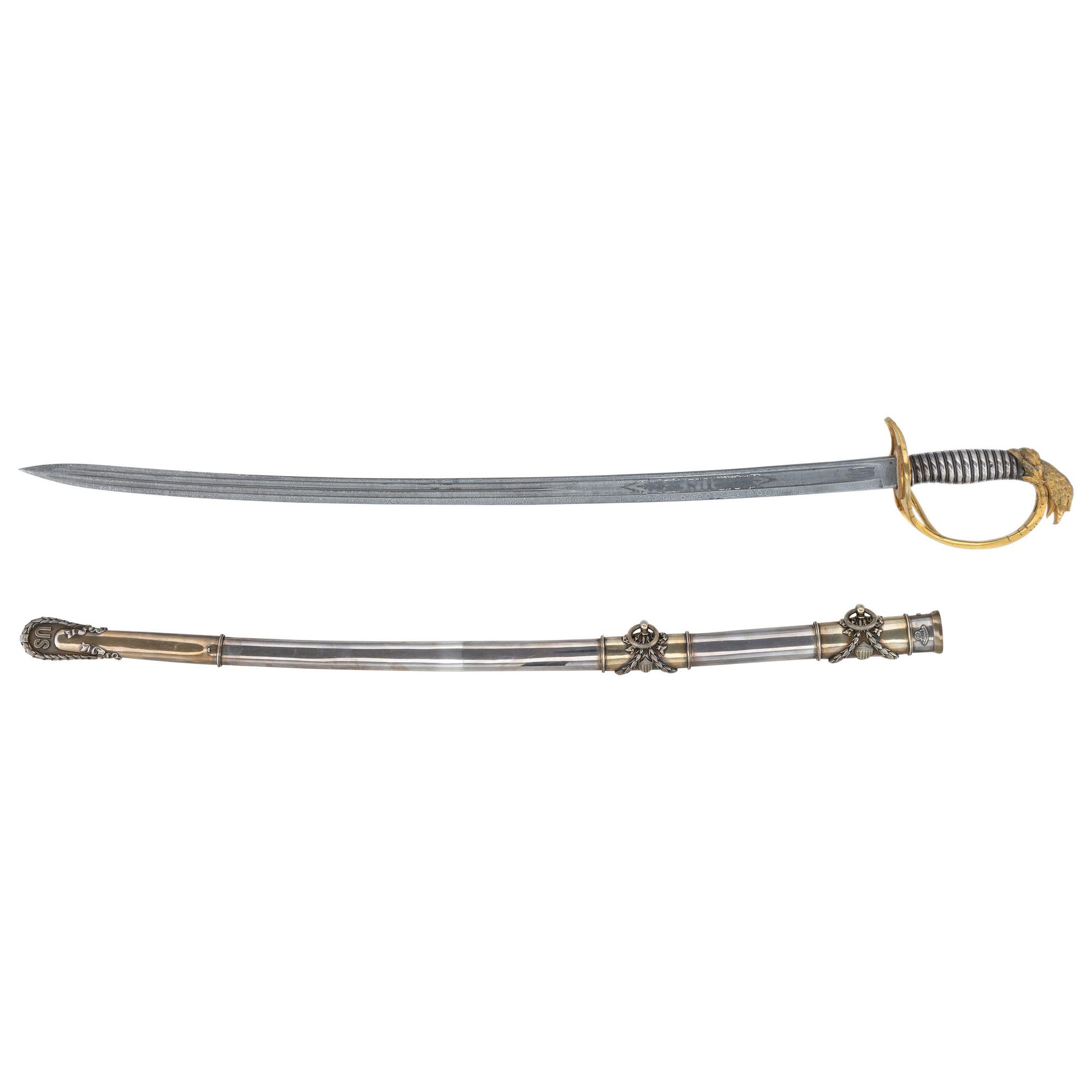 Civil War Military Archive of Major Frederick M. Edgell and the 1st New Hampshire Battery Including: Tiffany & Co. M1850 Presentation Sword in Case with 80 Original Documents, Letters, CDVs, and Accessories