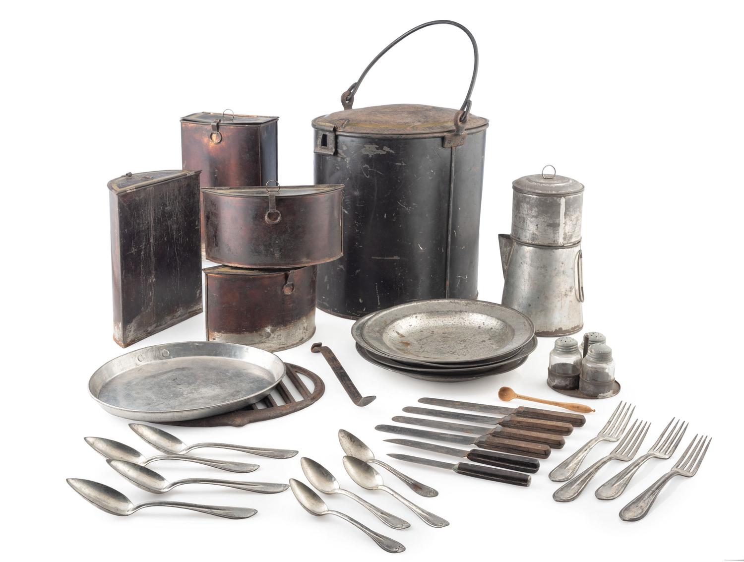 John C. Milligan army camp mess kit. Patented 20 January 1863.