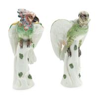 A Pair of French Porcelain Bird Ornaments
