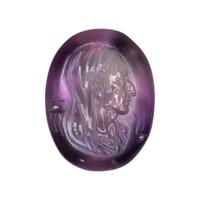A Roman Amethyst Intaglio with a Portrait Head of a Veiled Man