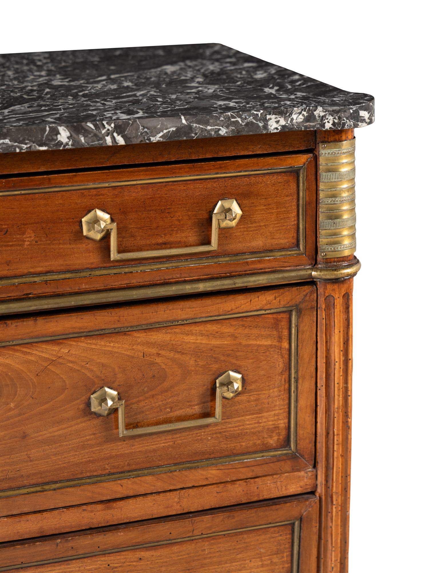 A Louis XVI Mahogany Marble-Top Commode