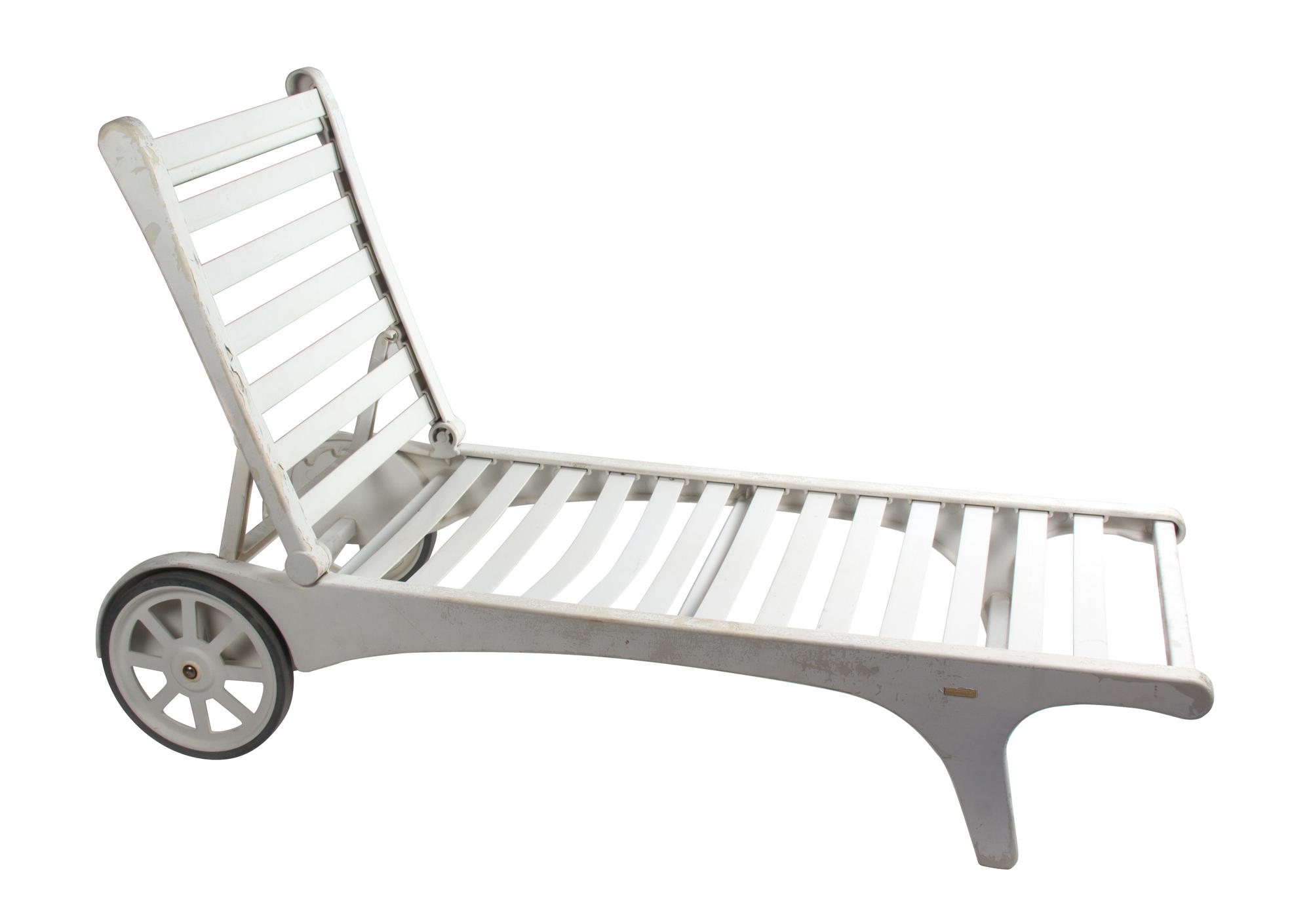 A Collection of Pool Furniture Length of oval table 85 1/2 inches x width 37 1/2 inches x height 29 inches.