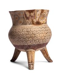 A Mixtec Polychrome Tripod Vessel