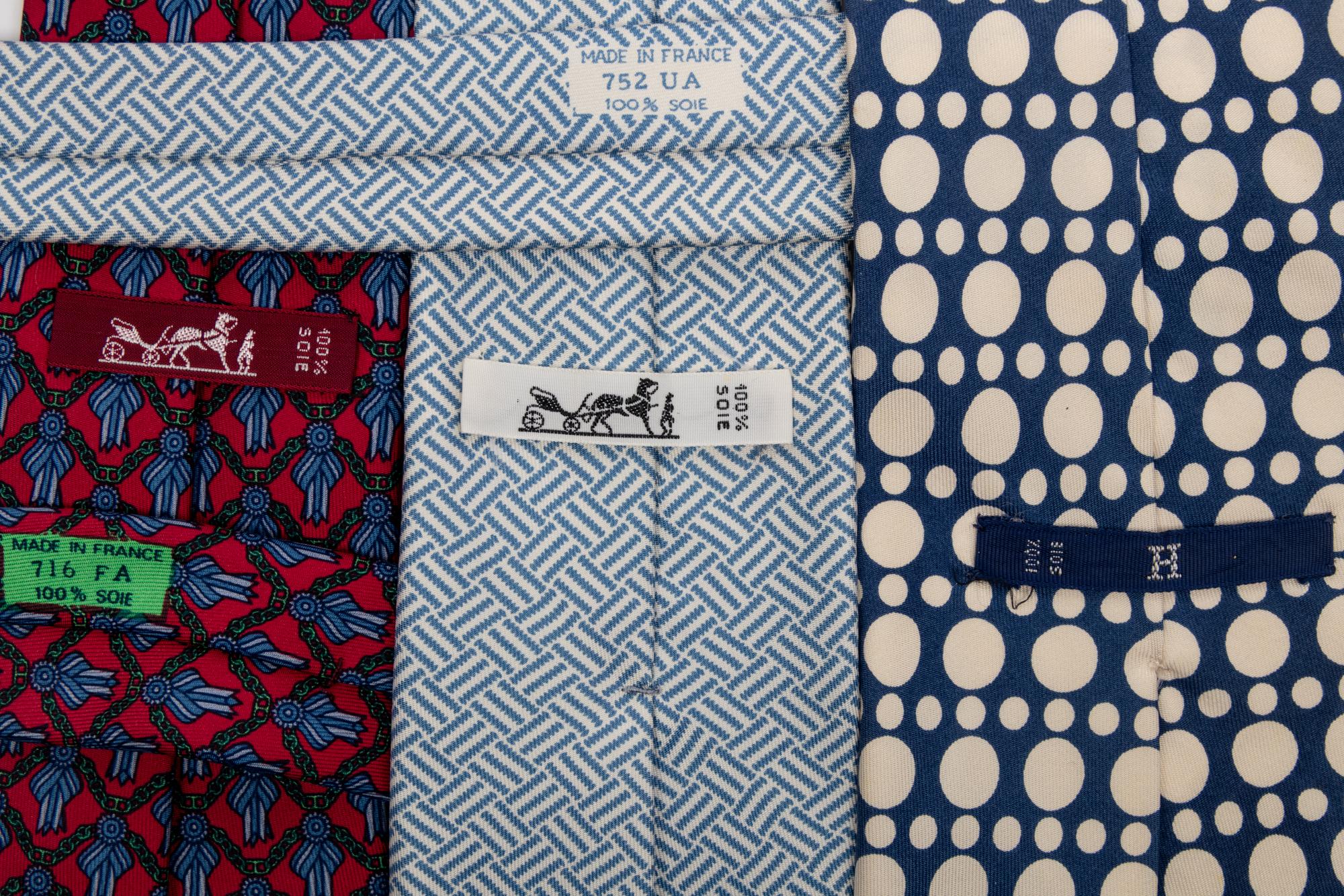 ELEVEN HERMÈS SILK NECKTIES