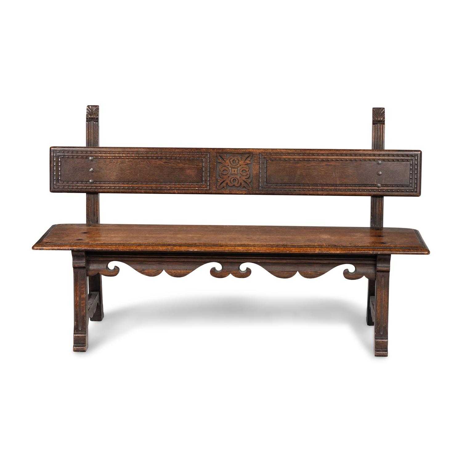 An Italian Oak Hall Bench