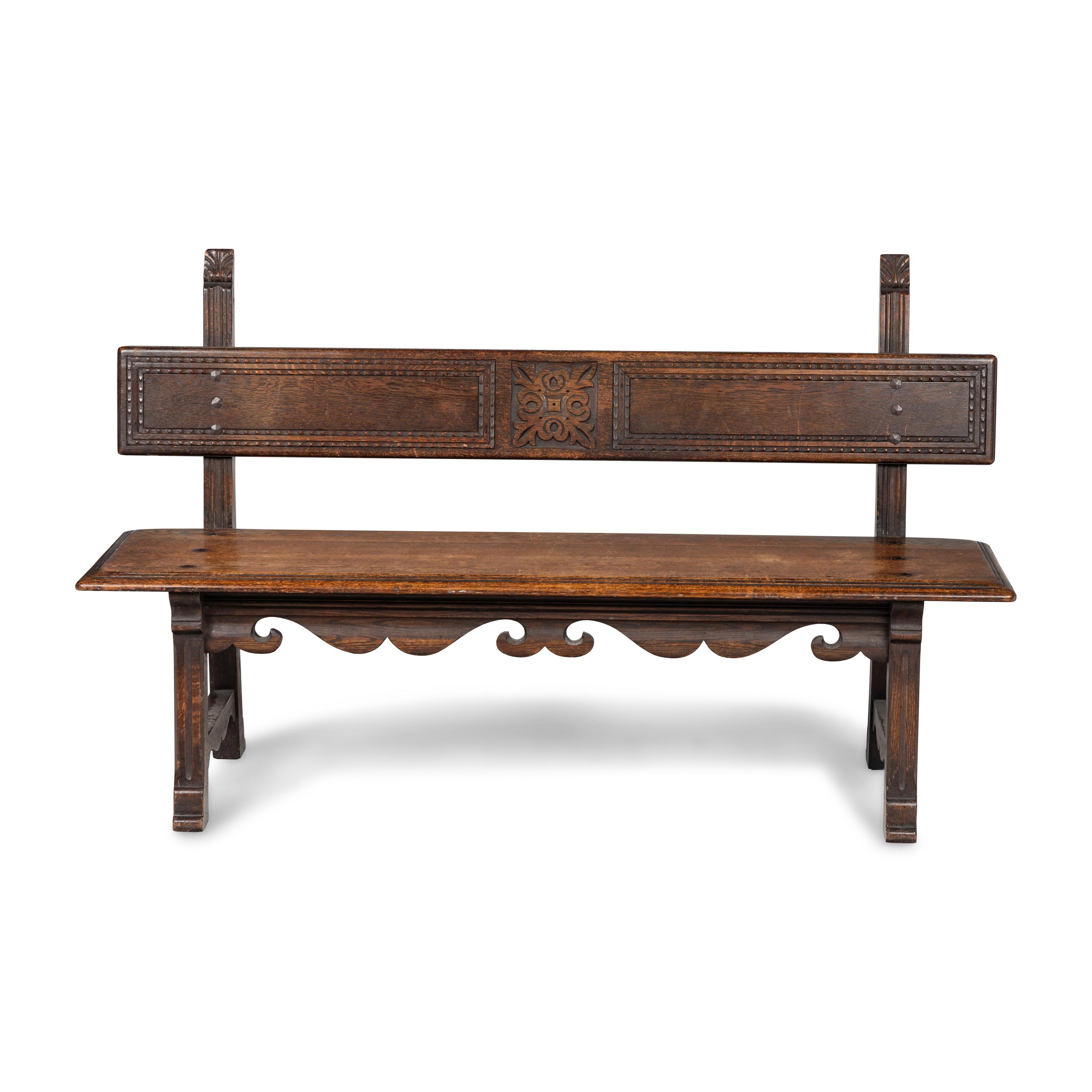 An Italian Oak Hall Bench