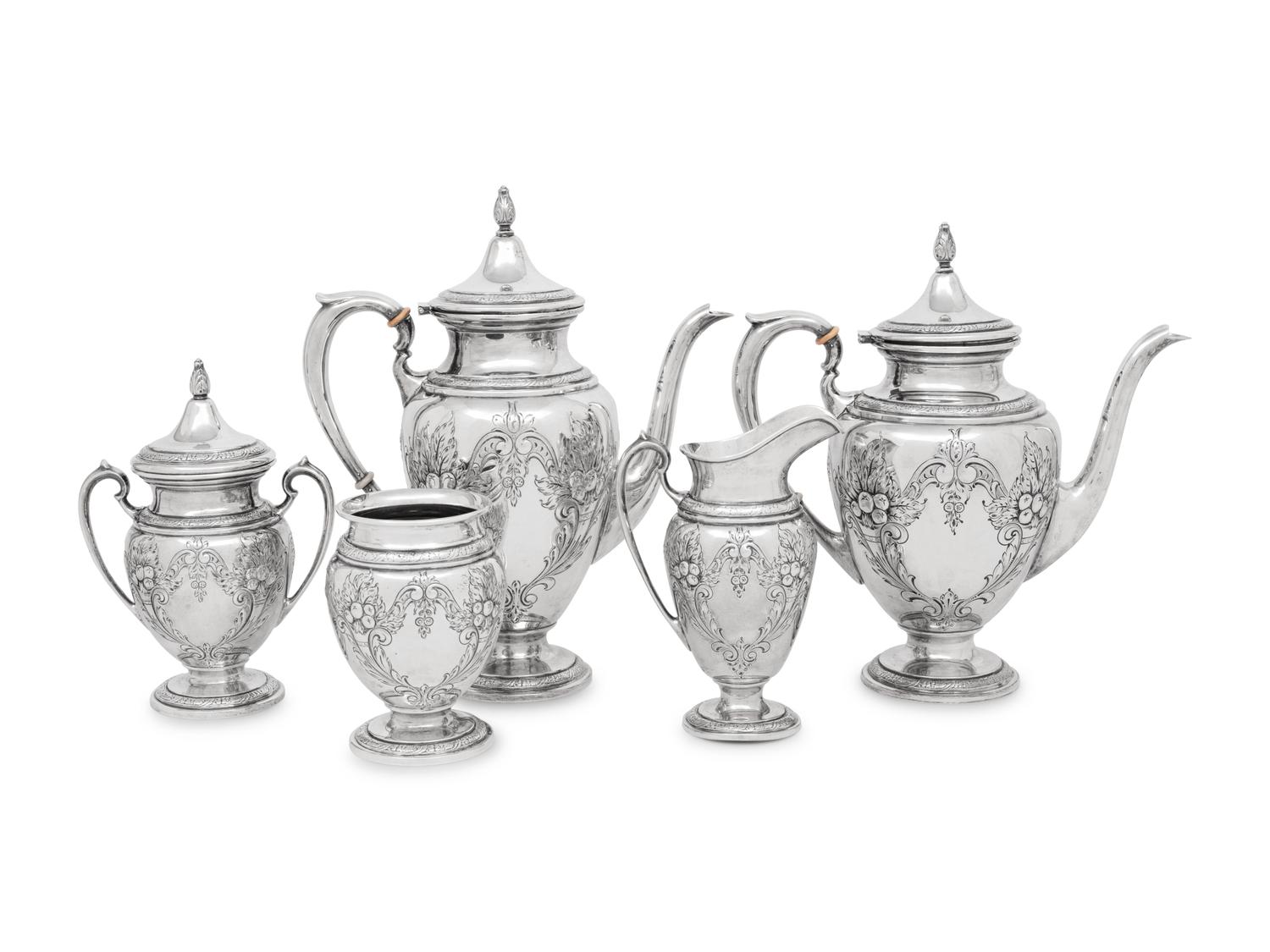 An American Silver Five-Piece Tea and Coffee Service