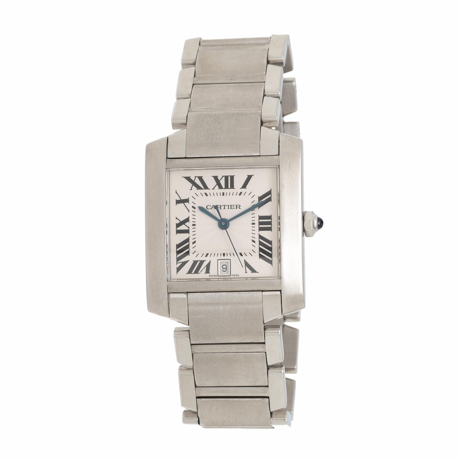 Cartier, Ref. 2302, Stainless Steel 'Tank Française' Automatic Date Watch