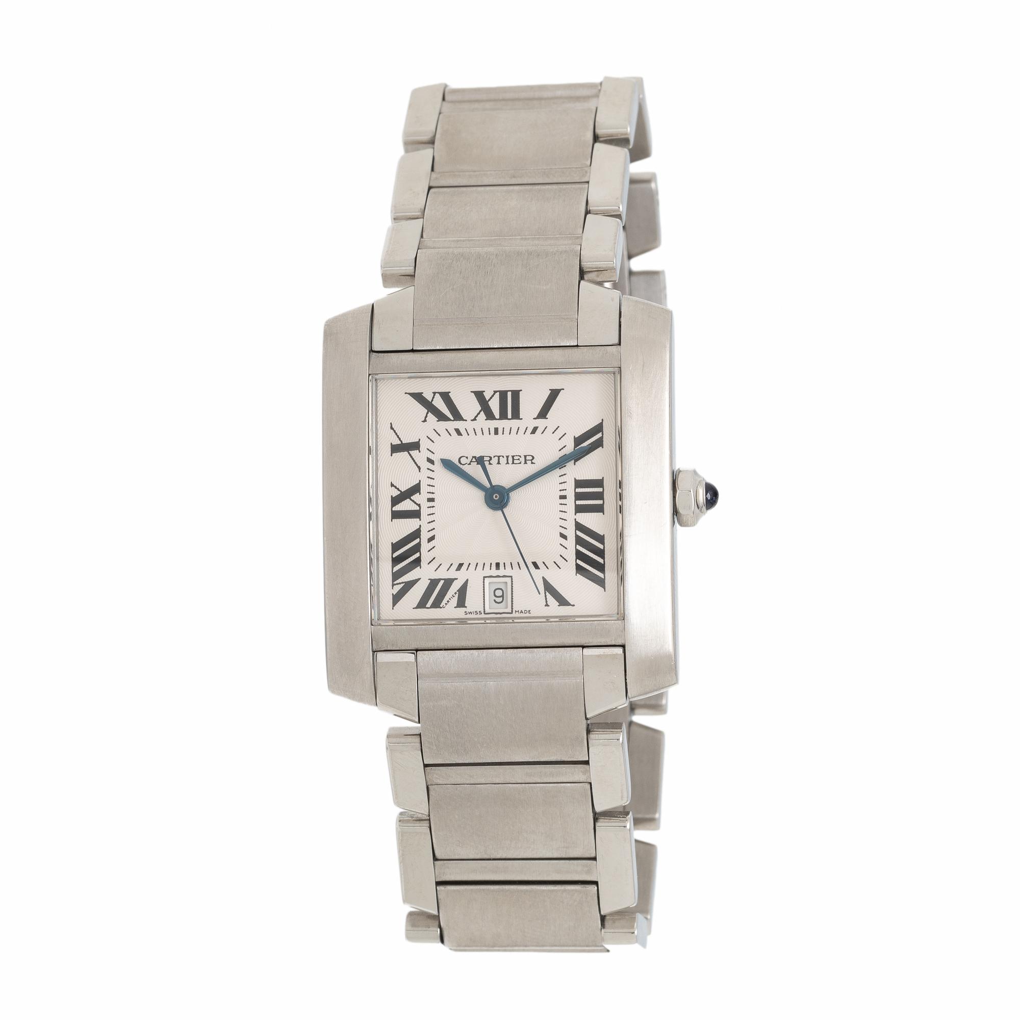 Cartier, Ref. 2302, Stainless Steel 'Tank Française' Automatic Date Watch