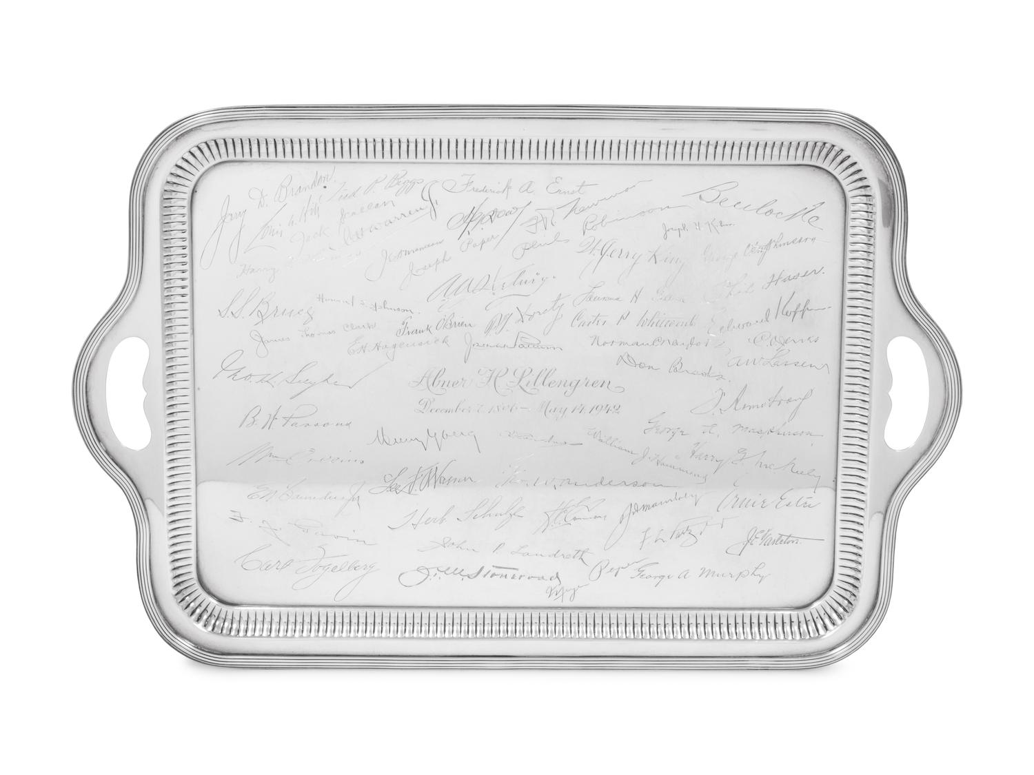 An American Silver Commemorative Serving Tray