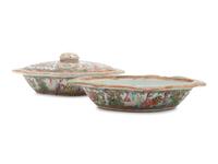 Two Rose Medallion Porcelain Entree Dishes