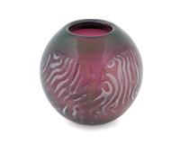 An internally-decorated thick-walled vase