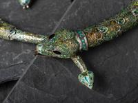 Taxco Sterling Silver and Enamel Serpent Necklace, Bracelets, and Earring Suite, 1955-1978