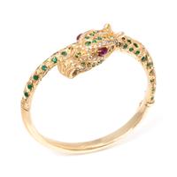 MULTIGEM AND DIAMOND DRAGON BANGLE BRACELET
